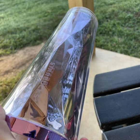 Starbucks Purple Faceted Tumbler Purple METALLIC Lid 24oz Cup 2014 - Picture 3 of 5